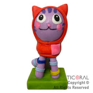 ADORNO GABBY�S DOLLHOUSE PERSONAJE DJ CATNIP PORCELANA FRIA x 1